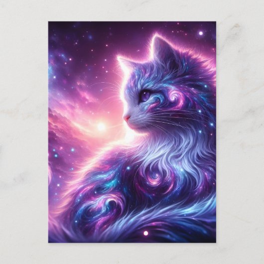 宇宙の銀河神秘的な猫の天体 案内ポストカード (正面)
