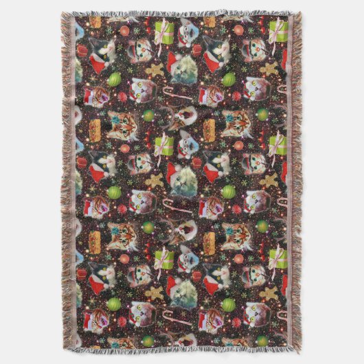 宇宙の銀河系のクリスマス猫はおもしろいな休日を主演します スローブランケット (正面縦)