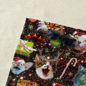 宇宙の銀河系のクリスマス猫はおもしろいな休日を主演します ビーチタオル (インサイチュ)