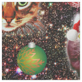 宇宙の銀河系のクリスマス猫はおもしろいな休日を主演します ファブリック (クローズアップ)