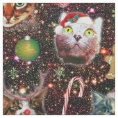 宇宙の銀河系のクリスマス猫はおもしろいな休日を主演します ファブリック (見本)