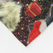 宇宙の銀河系のクリスマス猫はおもしろいな休日を主演します フリースブランケット (角)