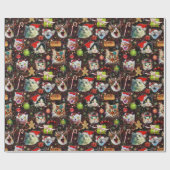 宇宙の銀河系のクリスマス猫はおもしろいな休日を主演します ラッピングペーパー (フラット)