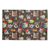 宇宙の銀河系のクリスマス猫はおもしろいな休日を主演します 枕カバー (裏面)