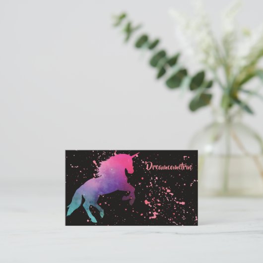 宇宙の銀河系の抽象芸術のユニコーンのしぶき 名刺 (スタンド正面)