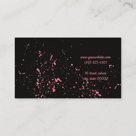 宇宙の銀河系の抽象芸術のユニコーンのしぶき 名刺 (裏面)