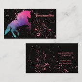 宇宙の銀河系の抽象芸術のユニコーンのしぶき 名刺 (正面/裏面)