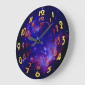 宇宙の銀河系/星雲の虫食い穴数 ラージ壁時計 (傾斜)