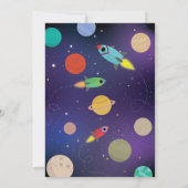 宇宙の銀河誕生日パーティーロケットを打ち上げよう 招待状 (裏面)