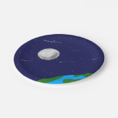 宇宙の銀河 月と地球の紙 ペーパープレート (アングル)