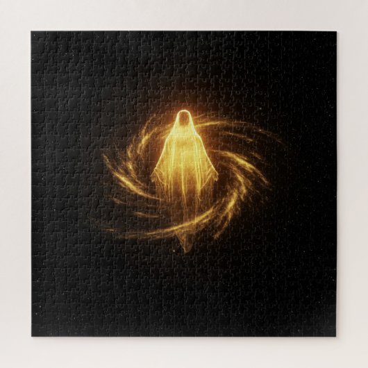 宇宙の闇の中で輝くエネルギーの精神 ジグソーパズル (縦)