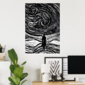 宇宙の闇 | AIアートポスター ポスター (ホームオフィス)