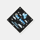 宇宙の青いバルーン星かわいいOh男の子の赤ちゃんシャワー スタンダードカクテルナプキン (角)