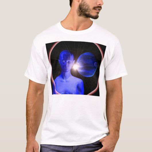 宇宙の青い女性 Tシャツ (正面)