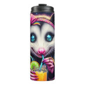 宇宙の飲み物を楽しむGroovy Opossum タンブラー (正面)