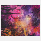 宇宙の魔法の森 フリースブランケット (正面(横))