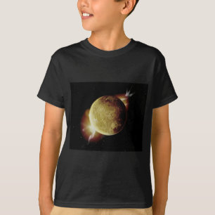 宇宙の黄惑星3dイラストレーション tシャツ