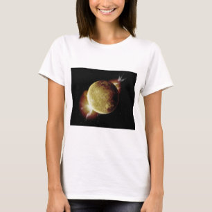 宇宙の黄惑星3dイラストレーション tシャツ