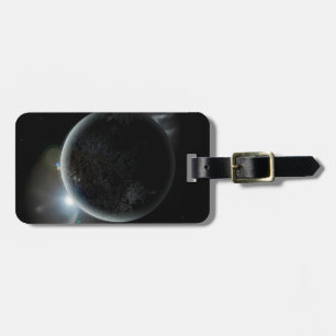 宇宙の黒い惑星3dイラストレーション ラゲッジタグ