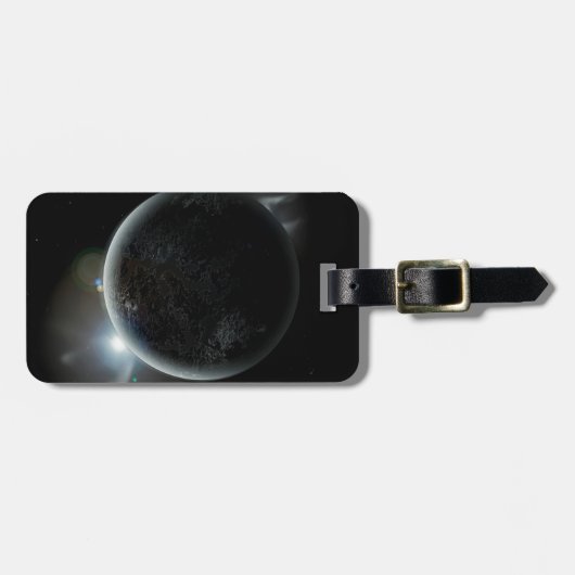 宇宙の黒い惑星3dイラストレーション ラゲッジタグ (正面横)