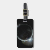 宇宙の黒い惑星3dイラストレーション ラゲッジタグ (正面縦)