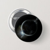 宇宙の黒い惑星3dイラストレーション 缶バッジ (正面&裏面)