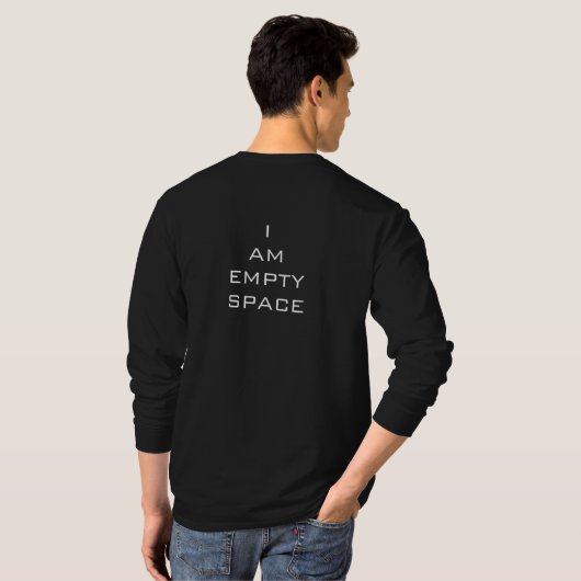 宇宙の黒く長い袖のワイシャツを空けて下さい Tシャツ (裏面フル)