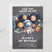 宇宙の1歳の誕生日パーティー 初めての太陽一周 招待状 (正面)
