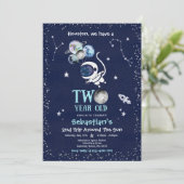 宇宙の2歳誕生日パーティー ロケット宇宙飛行士 招待状 (スタンド正面)