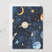 宇宙の4歳誕生日招待状 4歳に達する 招待状 (裏面)