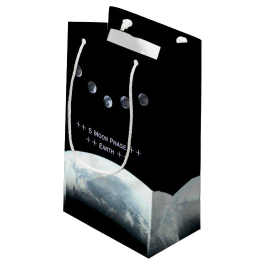 宇宙の5つの月段階の地球 スモールペーパーバッグ (裏面アングル)