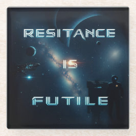 宇宙の「抵抗は無駄である」コースター ガラスコースター