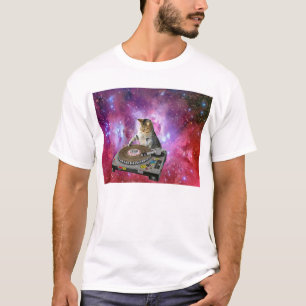 宇宙のDJ猫 Tシャツ