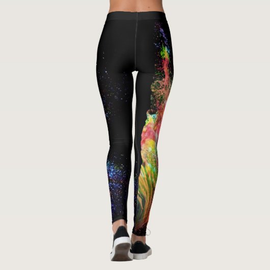 宇宙のStardustのカラフルでミニマルな女性 レギンス (裏面)