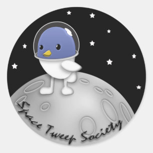 宇宙のTweepの社会のロゴのステッカー ラウンドシール