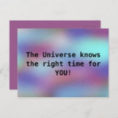 宇宙はあなたにとって正しい時を知っているクール ポストカード (正面/裏面)