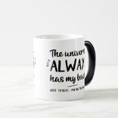 宇宙はいつも私の背中のスピリチュアルを持つ モーフィングマグカップ (正面右)