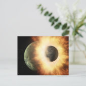 宇宙はがき：月が惑星に衝突 ポストカード (スタンド正面)