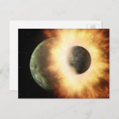 宇宙はがき：月が惑星に衝突 ポストカード (正面/裏面)