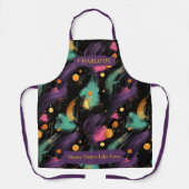 宇宙はっきりした抽象芸術エプロン名前をカスタムする エプロン (正面)