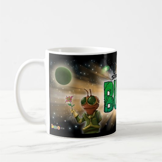 宇宙はアルファマグを煩わせます コーヒーマグカップ (左)