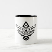 宇宙はツートーンマグの退役軍人の皮のロゴを設計します ツートーンマグカップ (中央)