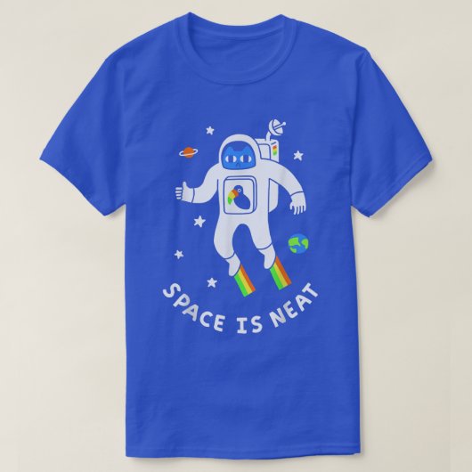 宇宙はニートキャット宇宙宇宙飛行士レインボー外Sp Tシャツ (デザイン正面)