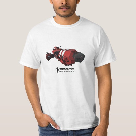 宇宙は人のTシャツ-赤い船--を設計します Tシャツ (正面)