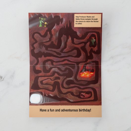 宇宙は冒険のバースデー・カードを煩わせます カード (内部)