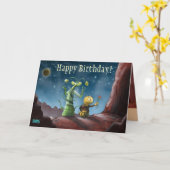 宇宙は冒険のバースデー・カードを煩わせます カード (黄色い花)