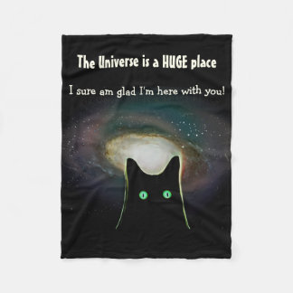 宇宙は巨大な場所の~の黒猫の投球です フリースブランケット