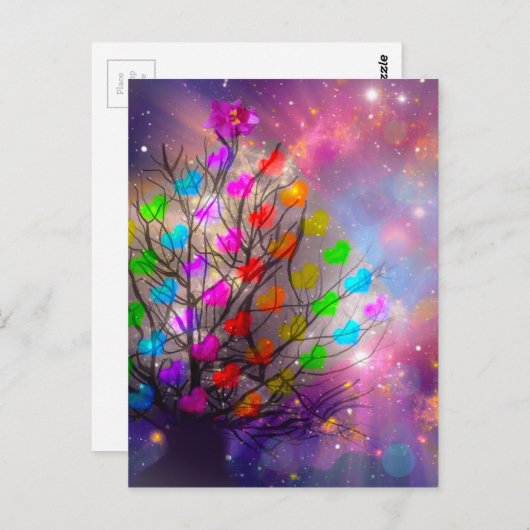 宇宙は愛とハートと星 ポストカード (正面/裏面)