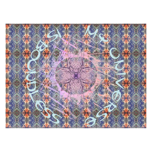 宇宙は無限の未来的フラクタル テーブルクロス (正面(横))