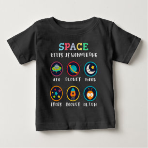 宇宙は私たちに疑問を抱かせる ベビーTシャツ